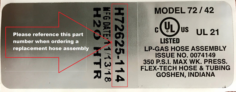 Flex-Tech LPG Manifold Label Reference